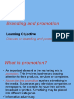 Branding and Promotion: Learning Objective