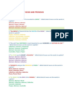 Revision Test of Noun and Pronoun: Class - 8