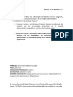 Proponer Tareas y Actividades Al Talento Humano Involucrado de Acuerdo Con Las Necesidades Prioritarias de La Unidad Administrativa