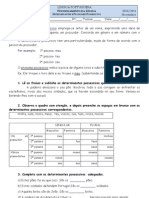 Ficha Dos Deter Min Antes e Pronomes Possessivos