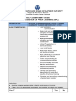 Self-Assessment Guide For Recognition of Prior Learning (RPL)