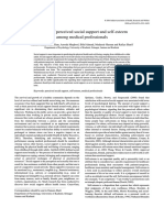 A Study of Perceived Social Support and Self-Esteem Among Medical Professionals