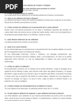 Preguntas Generales de Sellantes de Fosas y Fisuras