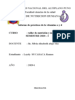 Informe de Practicas de Micronutrientes VITAMINA A y D