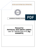 Gangman - Physical Test - PTE User Manual