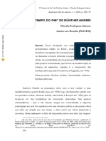 O "Tempo Do Fim" de Günther Anders: Claudia Rodrigues Alencar Mestre em Filosofia (PUC-RIO)