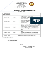 Individual Workweek Accomplishment Report: Department of Education