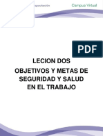 Lección Dos Objetivos y Metas de Seguridad y Salud en El Trabajo