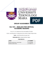 Group Assignment Elc 501 - English For Critical Academic Reading