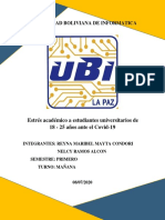 Estres Academico en Estudiantes Universitarios de 18 A 25 Años Frente Al Covid-19 (Investigacion Estadistica)