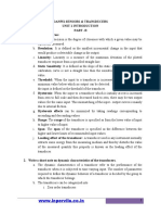 Oan551 Sensors & Transducers Unit 1 Introduction Part - B 1. Define The Static Terms