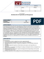 Course Outline of Managment