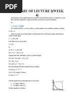 Summary of Lecture 2 (Week 4) : 1. Fall Time