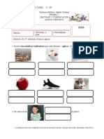 PRUEBA 2. LENGUAJE Y COMUNICACIÓN. Comprensión Lectora. Adjetivos Calificativos