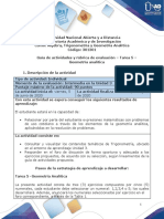 Guia de Actividades y Rúbrica de Evaluación - Tarea 5 - Geometría Analítica