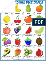 Fruits Vocabulary Esl Picture Dictionary Worksheet For Kids PDF