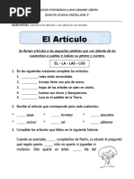 Guia de Español 2° El Articulo