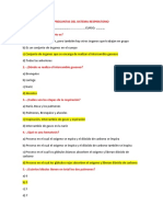 Cuestionario Del Sistema Respiratorio para 5to de Primaria