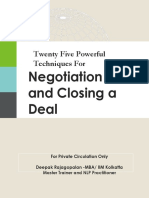 Twenty Five Powerful Techniques For Negotiation and Closing A Deal