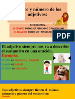 Género y Número de Los Adjetivos