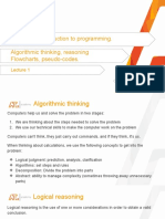 Algorithmic Thinking, Reasoning Flowcharts, Pseudo-Codes. (Lecture-1)