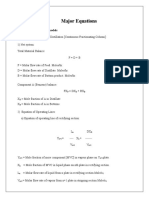 Major Equations: Major Equation Used in Models