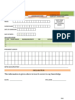 Admission Form: The Information Is Given Above Is True & Correct in My Knowledge