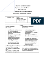 Learning Plan in Arts Grade 10: St. Francis Xavier Academy