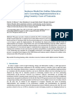 Designing A Business Model For Online Education Resources and E-Learning Implementation in A Developing Country: Case of Tanzania