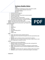 Business Studies Notes: Chapter 1: Role of Business