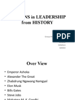 Lessons in Leadership From HISTORY: Group Members: SHYAM Tandin Sonam Dawala Shrish