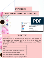 Language Function: Greeting and Leave-Taking