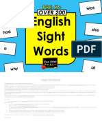 200 Sight Words Flashcards PDF