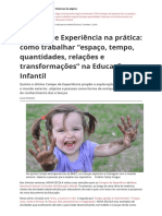 Campos de Experiencia Na Pratica Como Trabalhar Espaco Tempo Quantidades Relacoes e Transformacoes Na Educacao Infantilpdf