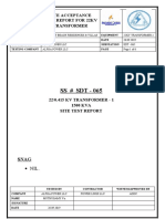 Ss # SDT - 065: Site Acceptance Test Report For 22Kv Transformer