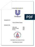 Project On Unilever Pakistan: Alina Amir 0001 Shanzay Naeem 0009 Farooq 0041