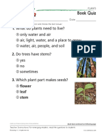 Book Quiz: 1. What Do Plants Need To Live?