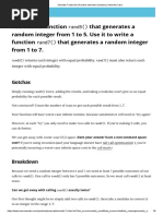 You Have A Function Rand5 That Generates A Random Integer From 1 To 5. Use It To Write A Function Rand7 That Generates A Random Integer From 1 To 7