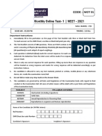 MOT 1 NEET 2021 Paper VMC PDF