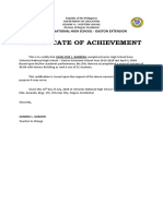 Certification of Achievement