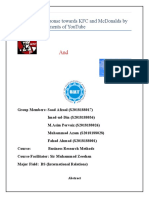 Consumers Response Towards KFC and Mcdonalds by Analysis of Comments of Youtube