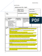 Modified Lesson Plan - English