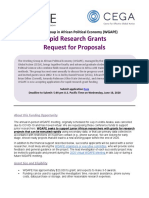 Rapid Research Grants Request For Proposals: Working Group in African Political Economy (WGAPE)