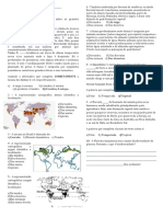 Prova de Geografia - Vegetação Mundial Com Gabarito