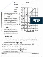 Solubility Curves, Solutions & Molarity Answer Keys