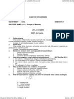 Civil: Department: Semester: V Sub - Code/ Name: / Strength of Materials