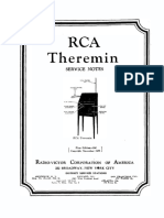 RCA Theremin Service Notes - RCA (1929)