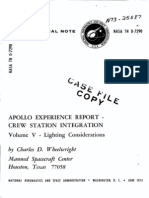 Apollo Experience Report Crew Station Integration. Volume V Lighting Considerations