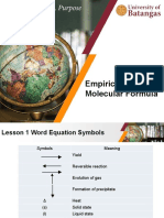 Chemical Equations - EF and MF