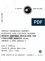 Apollo Experience Report Guidance and Control Systems Mission Control Programer For Unmanned Apollo Missions As-202, Apollo 4, and Apollo 6